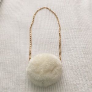 Gap white fluffy puff purse